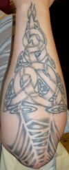 celtic knot tattoo on elbow